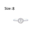 عصفور كريستال خاتم فضة عيار 925 بتصميم دائري زخرفي مرصع بالزركون RM0127-8